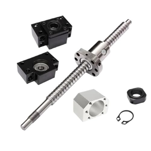 Kugelumlaufspindel mit Mutter Maschinenteile SFU1610 C7 250mm-1000mm Ball Screw End Machined BKBF12 Support+Coupling Accessories+Nut Housing(250mm) von COZERI