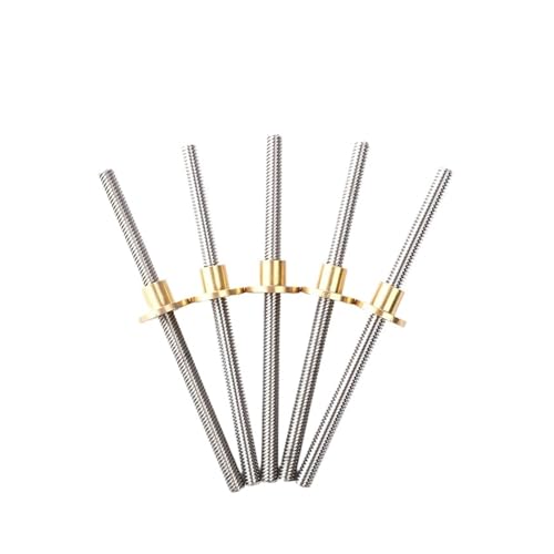 Kugelumlaufspindel mit Mutter Maschinenteile Trapezförmige Stange Linear T10 Schraube Gewinde 10mm Blei 12mm Schaft Länge 100 Zu 550mm Messing Mutter Schrittmotor(100mm) von COZERI