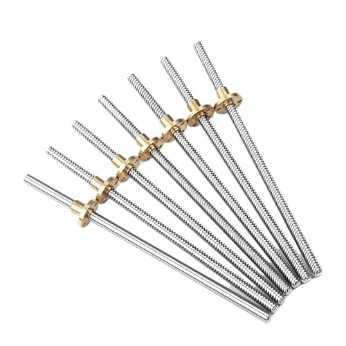Kugelumlaufspindel mit Rückschlagschutz, Hauptschraube T8 100mm-600mm 8 Trapezmuttern Kupfermuttern Schraubensatz 10(350mm) von COZERI