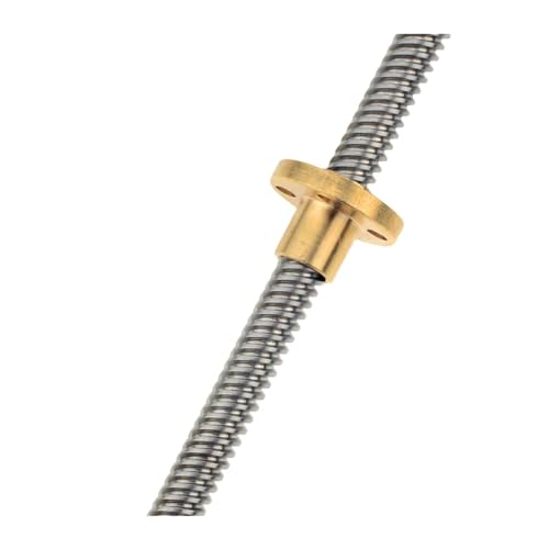 Spielfreie Kugelumlaufspindel 3 stücke Trapez Stange Blei Schraube Gewinde 8mm T8 Pitch 2mm Blei 2mm Länge 100mm-500mm Mit Messing Mutter(300mm) von COZERI