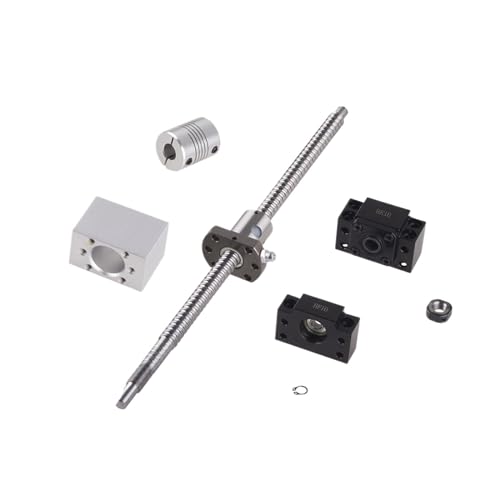 Spielfreie Kugelumlaufspindel C7-Kugelumlaufspindel RM1204, Ende bearbeitet + 1204-Kugelmutter + BK/BF12-Endstütze + Muttergehäuse + Kupplung for CNC-Teile(750mm) von COZERI