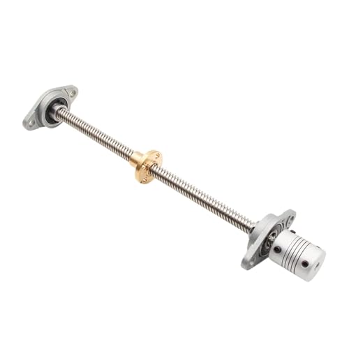 Spielfreie Kugelumlaufspindel CNC-Fräser T8 Trapezförmige Leitspindelstange 100 mm-550 mm Leitspindelmutter Kupplungswellenlager(400mm) von COZERI