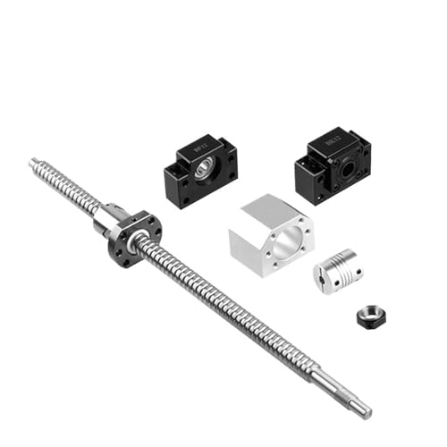 Spielfreie Kugelumlaufspindel RM1605 Gerollte Kugelumlaufspindel C7 mit bearbeitetem Ende + 1605 Kugelmutter + Muttergehäuse + BK/BF12 + Kupplung(800mm) von COZERI