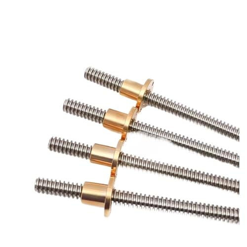 Spielfreie Kugelumlaufspindel T10 Blei Schraube Pitch 2mm Gewinde Schraube Blei 2mm Mit Messing Mutter Länge 100mm-600mm Trapez Rod Linear(250mm) von COZERI