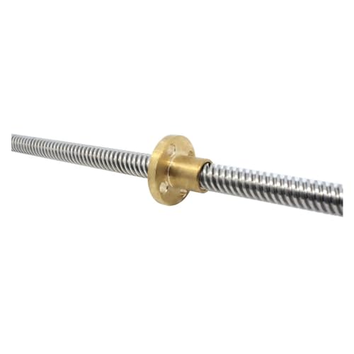 Spielfreie Kugelumlaufspindel T16 Leitspindel 100 mm-1000 mm Teilung 4 mm Leitspindel 4 mm Trapezgewindespindel mit Messingmutter(100mm) von COZERI