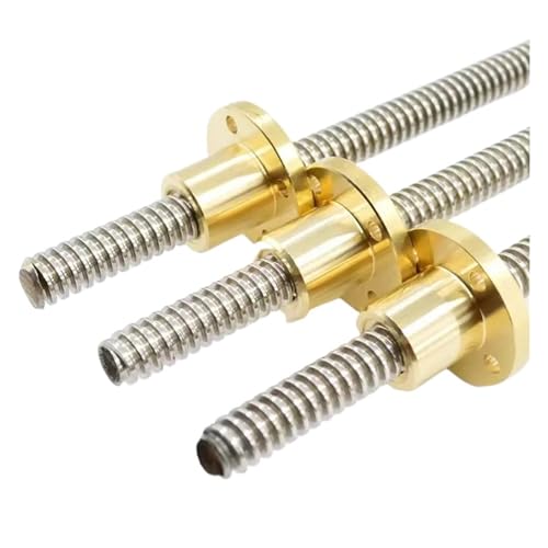 Spielfreie Kugelumlaufspindel T20 Bleischraube Linearführung Blei 4mm Steigung 4mm Länge 100mm bis 1000mm mit Messingmutter(800mm) von COZERI