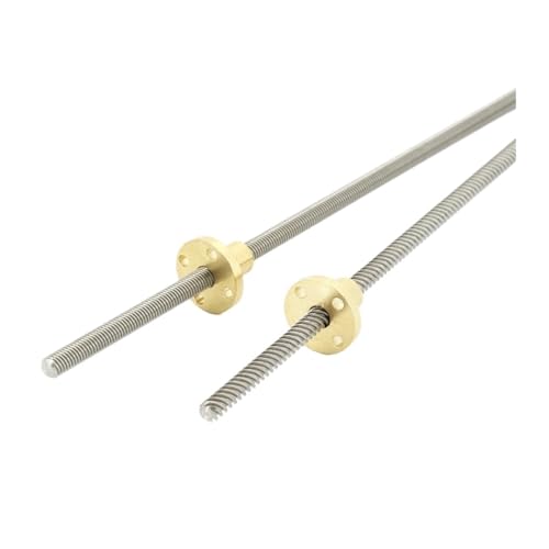Spielfreie Kugelumlaufspindel T5 Schraube Durchmesser 5mm Länge 400mm Steigung 1mm 2mm 4mm Trapezspindel 1Stk Mit Messingmutter(Lead 1mm) von COZERI