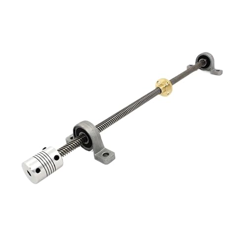 Spielfreie Kugelumlaufspindel T8 Bleischraubensatz Blei 1mm 100mm-600mm Mit Mutter + KP08 Vertikale Lagerhalterung + D19L25 5 * 8 Mm Kupplung(300mm) von COZERI