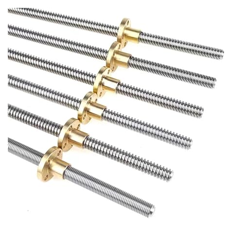 Spielfreie Kugelumlaufspindel T8-Gewindespindel, Trapezstange, T8-Gewindespindel, Gewinde 8 mm, Steigung 1 mm, Führung 1 mm, Länge 100–1000 mm, mit Messingmutter(700mm) von COZERI