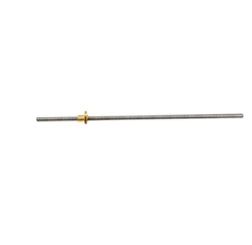 Spielfreie Kugelumlaufspindel T8 Leitspindelgewinde 8mm Steigung 1mm Blei 1mm 100mm-550mm Mit Messingmutter Trapezstange(300mm) von COZERI