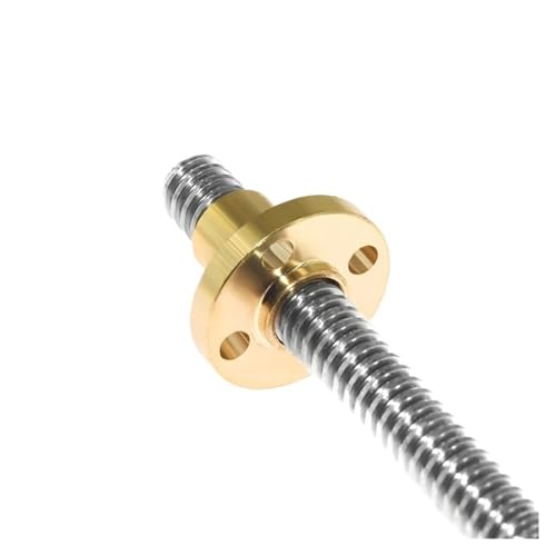 Spielfreie Kugelumlaufspindel T8 Leitspindelstange, Außendurchmesser 8 mm, Steigung 2 mm, Führung 2 mm, Länge 100 mm – 500 mm, mit Messing-Reparaturmutter(100mm) von COZERI