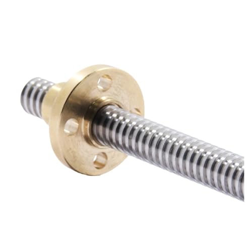 Spielfreie Kugelumlaufspindel Trapezförmige Stange T8 Bleischraube mit Messingmutter for 3D-Drucker Linearführungen Schrittmotor(250mm) von COZERI