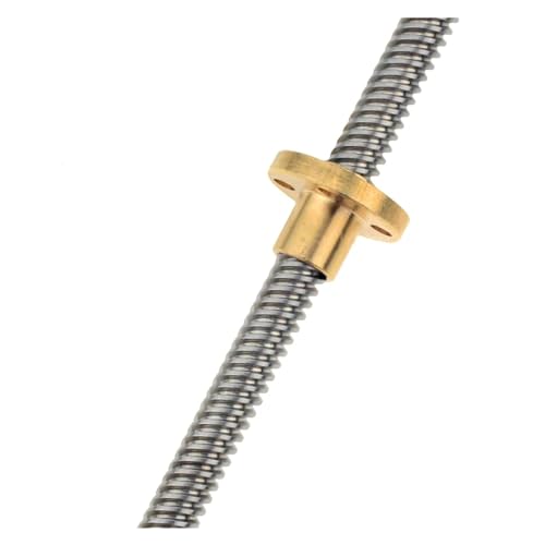 Spielfreie Kugelumlaufspindel Trapezförmige Stange T8 Leitspindelgewinde 8 mm Steigung 1 mm Führung 1 mm Länge 100 mm - 800 mm mit Messingmutter(100mm) von COZERI