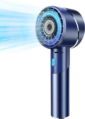 COZOME Handventilator Akku Aufladbar, Mini Stark Ventilator mit 7000 rpm Hohe Geschwindigkeit, Kleiner Metall USB Taschenventilator, Tragbar Turbo Hand Ventilatoren für Strand, Geschenk Herren von COZOME