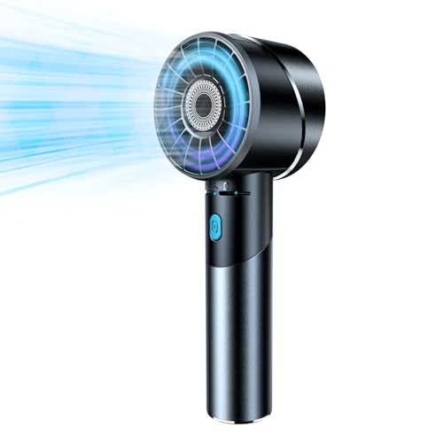 COZOME Handventilator Akku Aufladbar, Mini Stark Ventilator mit 7000 rpm Hohe Geschwindigkeit, Kleiner Metall USB Taschenventilator, Tragbar Turbo Hand Ventilatoren für Strand, Geschenk Herren von COZOME