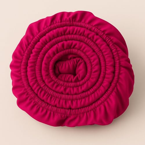 COZY HEAVEN | Luxus Lyocell Spannbettlaken (Tencel™) | Gewonnen aus Eukalyptus u.a. | Ultra Weich | Bis 30cm Höhe | Mit Seitenkennzeichnung | Atmungsaktiv | Ganzjährig geeignet (Berry Red, 90x200) von COZY HEAVEN