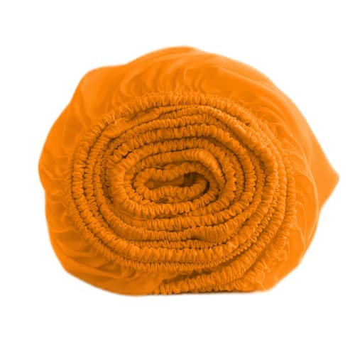 COZY HEAVEN | Luxus Lyocell Spannbettlaken (Tencel™) | Gewonnen aus Eukalyptus u.a. | Ultra Weich | Bis 30cm Höhe | Mit Seitenkennzeichnung | Atmungsaktiv | Ganzjährig geeignet (Happy Orange, 200x220) von COZY HEAVEN