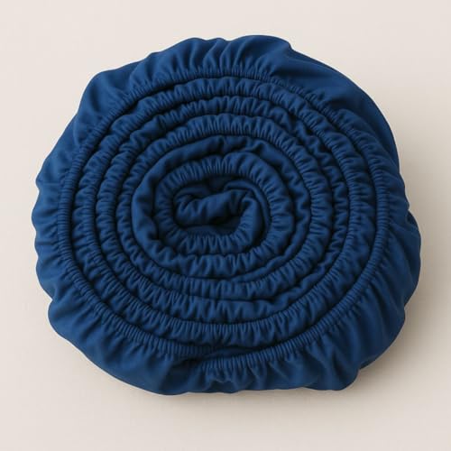 COZY HEAVEN | Luxus Lyocell Spannbettlaken (Tencel™) | Gewonnen aus Eukalyptus u.a. | Ultra Weich | Bis 30cm Höhe | Mit Seitenkennzeichnung | Atmungsaktiv | Ganzjährig geeignet (140x200, Deep Blue) von COZY HEAVEN