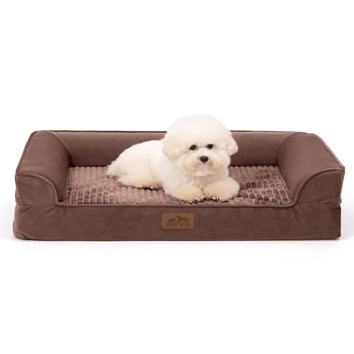 Orthopädisches Hundebett für kleine Hunde, wasserdichtes Hundesofa mit Seiten, stützendes Schaumstoff-Haustier-Couch-Bett mit abnehmbarem, waschbarem Bezug, wasserdichtes Futter und rutschfeste Orthopädisches Hundebett für kleine Hunde, wasserdichtes Hundesofa mit Seiten, stützendes Schaumstoff-Haustier-Couch-Bett mit abnehmbarem, waschbarem Bezug, wasserdichtes Futter und rutschfeste von COZY KISS