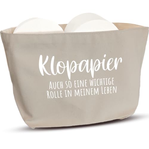 COZYINT Witzige Toilettenpapier Aufbewahrung Grau | Platzsparende Klopapier Aufbewahrung als Geschenk oder Geschenkidee Toilette/Klo | Bad Deko | Toilettenpapierhalter Korb (Grau (Innen Beige)) von COZYINT