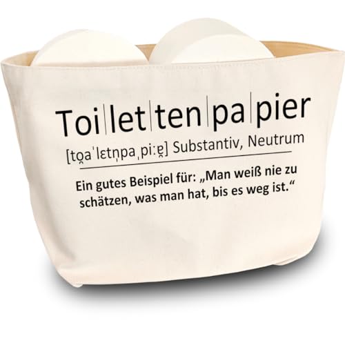 COZYINT Witzige Toilettenpapier Aufbewahrung | Platzsparende Klopapier Aufbewahrung für Badezimmer oder Toilette/Klo | Bad Deko | Toilettenpapierhalter Korb (Duden Toilettenpapier) von COZYINT