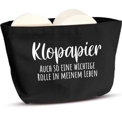 COZYINT Witzige Toilettenpapier Aufbewahrung Schwarz | Platzsparende Klopapier Aufbewahrung für Badezimmer oder Toilette/Klo | Bad Deko | Toilettenpapierhalter Korb (Wichtige Rolle) (Klopapier) von COZYINT