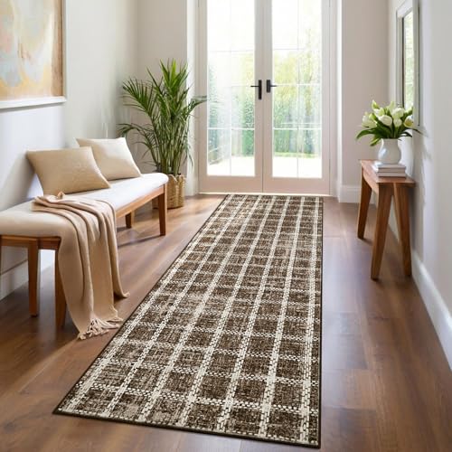 COZYLOOM Maschinenwaschbarer Teppich, 5 x 15 cm, modern, kariert, weich, dünn, für den Innenbereich, dekorativ, bedruckt, niedriger Flor, faltbarer Teppich für Wohnzimmer, Schlafzimmer COZYLOOM Maschinenwaschbarer Teppich, 5 x 15 cm, modern, kariert, weich, dünn, für den Innenbereich, dekorativ, bedruckt, niedriger Flor, faltbarer Teppich für Wohnzimmer, Schlafzimmer von COZYLOOM