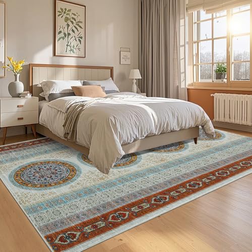 COZYLOOM Vintage-Teppiche, 12,7 x 17,8 cm, rutschfest, orientalisch, fusselfrei, ultradünn, für den Innenbereich, maschinenwaschbar, Bodenteppich, einfache Reinigung, für Wohnzimmer, Schlafzimmer COZYLOOM Vintage-Teppiche, 12,7 x 17,8 cm, rutschfest, orientalisch, fusselfrei, ultradünn, für den Innenbereich, maschinenwaschbar, Bodenteppich, einfache Reinigung, für Wohnzimmer, Schlafzimmer von COZYLOOM