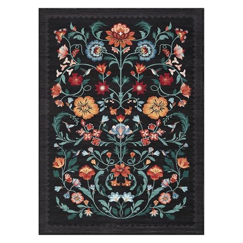COZYLOOM Waschbare Teppiche für Wohnzimmer, 12,7 x 17,8 cm, rutschfest, niedriger Flor, Blumenbereich, schmutzabweisend, weicher Teppich, Innenbereich, faltbare Bodenmatten für Schlafzimmer, Esszimmer COZYLOOM Waschbare Teppiche für Wohnzimmer, 12,7 x 17,8 cm, rutschfest, niedriger Flor, Blumenbereich, schmutzabweisend, weicher Teppich, Innenbereich, faltbare Bodenmatten für Schlafzimmer, Esszimmer von COZYLOOM