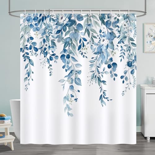 COZZSNUGE Duschvorhang 183 x 183 cm Blau Blätter, Blumen Botanisch Pflanze Duschvorhänge Anti-schimmel Wasserdicht Polyester Stoff Badvorhang mit 12 Duschvorhangringen COZZSNUGE Duschvorhang 183 x 183 cm Blau Blätter, Blumen Botanisch Pflanze Duschvorhänge Anti-schimmel Wasserdicht Polyester Stoff Badvorhang mit 12 Duschvorhangringen von COZZSNUGE