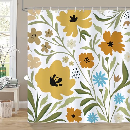 COZZSNUGE Duschvorhang 183 x 183 cm Boho Blumen, Niedlich Bunt Moderne Abstrakt Blume Duschvorhänge Anti-schimmel Wasserdicht Polyester Badvorhang mit 12 Duschvorhangringen COZZSNUGE Duschvorhang 183 x 183 cm Boho Blumen, Niedlich Bunt Moderne Abstrakt Blume Duschvorhänge Anti-schimmel Wasserdicht Polyester Badvorhang mit 12 Duschvorhangringen von COZZSNUGE