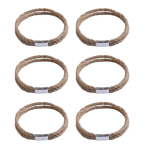 6 Pack Geflochtene Seilmagnetvorhang Tiebacks Home Office Dekorative Bauernhäuser Fenster Vorhänge Holdback Binding Backs Starke Magnetische Drapeholdtbacks von CPAOWEHF