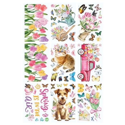 9 Blätter Farbenfrohe Federfenster Aufkleber Wasserdichtes PVC Aufkleber Für Heimbürodekorationen Und Kindergartenlehrer Kindergarten Fenster Klumpen von CPAOWEHF