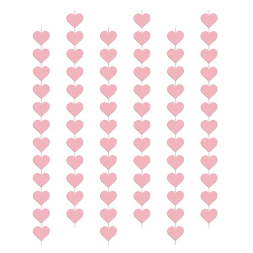 CPAOWEHF 6/8pcs Love Heart Ornament Heart Hanging Strips Valentinstag Dekoration Für Hochzeit Brautschauer Verlobungsfeiern Valentinstag Party Dekoration von CPAOWEHF