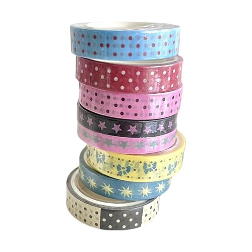 CPAOWEHF Ästhetischer Stern Gepunktete Muster Tape Hintergrundmasking Scrapbooking Dekoration Für Notebook Journal Planer Journaling Accessoires von CPAOWEHF