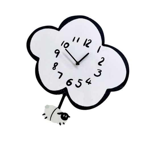 CPAOWEHF Kinderzimmer Schwung Wanduhr Home Dekoration Moderne Uhr Cartoon Ruhige Wolken Schafspendel Batteriebetriebene Wolkenformwand CPAOWEHF Kinderzimmer Schwung Wanduhr Home Dekoration Moderne Uhr Cartoon Ruhige Wolken Schafspendel Batteriebetriebene Wolkenformwand von CPAOWEHF