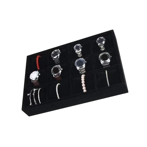 CPAOWEHF Stapelbares Flanell-Uhrtablett mit 12 Fächern und benutzerfreundlichem, leichtem Design für Schmuck-Präsentation CPAOWEHF Stapelbares Flanell-Uhrtablett mit 12 Fächern und benutzerfreundlichem, leichtem Design für Schmuck-Präsentation von CPAOWEHF