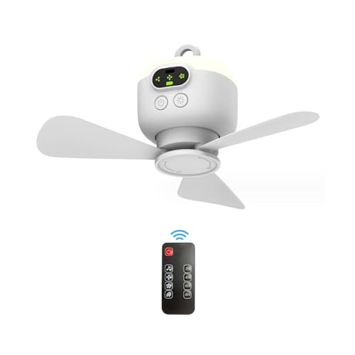 CPAOWEHF USB Wiederaufladbare Zeltlüfter USB Deckenlüfter Remote USB Stromdecke Canopys Lüfter 4speed Hänge Lüfter 8000mAh Akku Batterie von CPAOWEHF