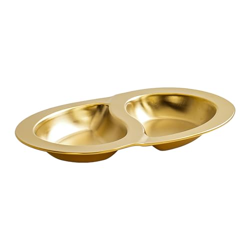 Sauce Dipping Dish Condiment Dish Stainless Steel Divided Sauce Suitable for Snacks and Condiments with Two Grids Condiment Tray von CPAOWEHF