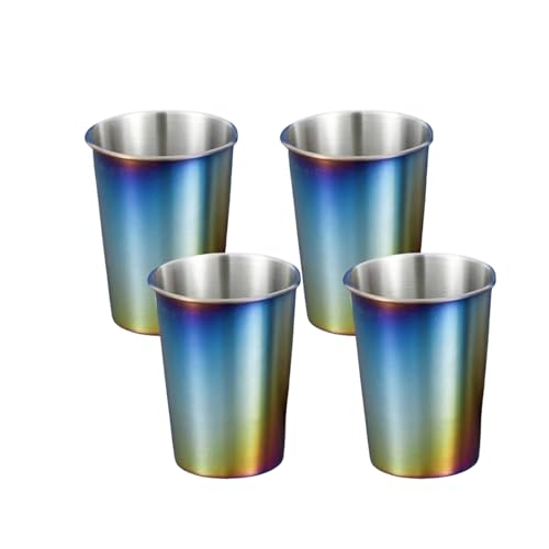 Set Aus 4 Edelstahl Trinkbechern Kaffee Becher Metall Schnäpchen Stapelstapelstapel Für Picknicks Und Wandern von CPAOWEHF