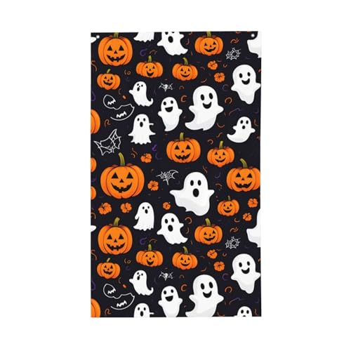 Geister-Horror-Halloween-Kürbis-Druck, leichte Dekor-Flagge, saisonale Flaggen, für drinnen und draußen, für Terrasse, Rasen, Garten Geister-Horror-Halloween-Kürbis-Druck, leichte Dekor-Flagge, saisonale Flaggen, für drinnen und draußen, für Terrasse, Rasen, Garten von CPAQasg