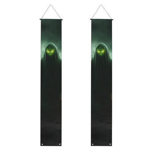Grüner Geist Horror Halloween Kürbis Druck lebendige Ästhetik festliche Atmosphäre Banner Dekor Indoor Outdoor Feiern Grüner Geist Horror Halloween Kürbis Druck lebendige Ästhetik festliche Atmosphäre Banner Dekor Indoor Outdoor Feiern von CPAQasg