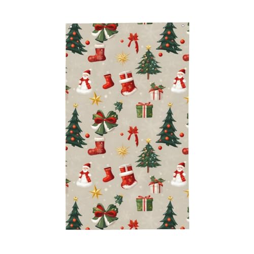 Leichte Dekoflagge mit Aufschrift "Merry Christmas", saisonale Flaggen, für drinnen und draußen, für Terrasse, Rasen, Garten von CPAQasg