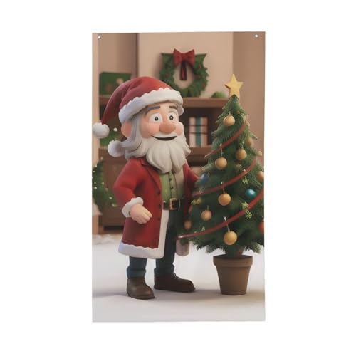 Lustiger Weihnachtsdruck, leicht, dekorativ, saisonale Flaggen, für drinnen und draußen, für Terrasse, Rasen, Garten von CPAQasg