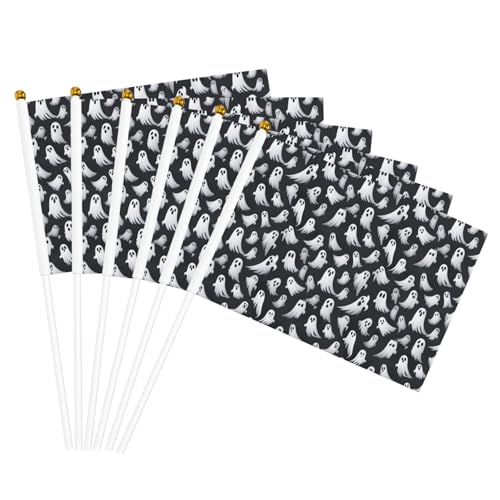 Niedliche weiße Geister-Halloween-Muster, 1 Druck, praktische Handflagge, vielseitige Flaggen, Mastpartys, Paraden, Dekorationen, Urlaub Niedliche weiße Geister-Halloween-Muster, 1 Druck, praktische Handflagge, vielseitige Flaggen, Mastpartys, Paraden, Dekorationen, Urlaub von CPAQasg