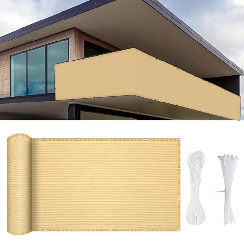Balkon-Sichtschutz, HDPE-Gartenzaun-Abdeckung 1000 x 125 cm 220 G/㎡ UV-Schutz Sichtschutz for den Außenbereich for Poolterrasse Weiß Langlebige, wetterbeständige Barriere(Giallo Sabbia,700x155cm) Balkon-Sichtschutz, HDPE-Gartenzaun-Abdeckung 1000 x 125 cm 220 G/㎡ UV-Schutz Sichtschutz for den Außenbereich for Poolterrasse Weiß Langlebige, wetterbeständige Barriere(Giallo Sabbia,700x155cm) von CPCPC