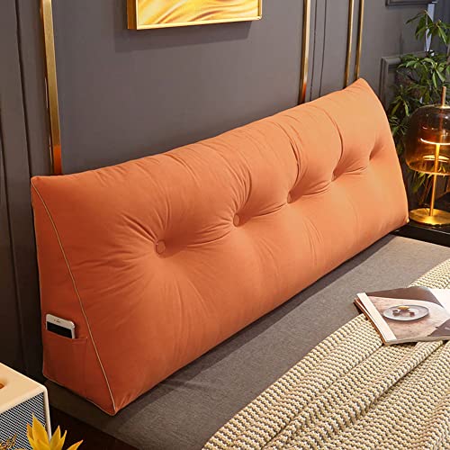 Bequemes Lendenwirbelkissen fürs Bett, dreieckiges Keilkissen for das Kopfteil for Lesen, großes Rückenlehnenkissen (180 x 50 x 20 cm), ideal for Sofa, Schlafzimmer und Fenster, Blau.(Ornge,200x50x20c von CPCPC
