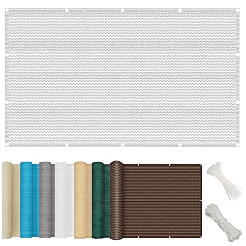 CPCPC Balkon-Sichtschutz, Frangivisto Balkon-Sichtschutz 135x400 cm Sonnenschutz Windschutz Atmungsaktive Abdeckung for Terrasse & Pool Weiß Einfache Montage mit Bändern(Bianco,50x800cm) von CPCPC