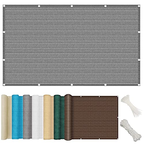 CPCPC Balkon-Sichtschutz, Frangivisto Balkon-Sichtschutz 135x400 cm Sonnenschutz Windschutz Atmungsaktive Abdeckung for Terrasse & Pool Weiß Einfache Montage mit Bändern(Grigio,70x800cm) von CPCPC