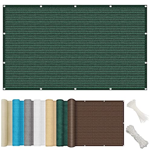 CPCPC Balkon-Sichtschutz, Frangivisto Balkon-Sichtschutz 135x400 cm Sonnenschutz Windschutz Atmungsaktive Abdeckung for Terrasse & Pool Weiß Einfache Montage mit Bändern(Verde Scuro,70x650cm) von CPCPC